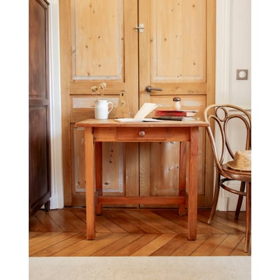 Joli bureau en bois brut Edouard N°1114 - Bon état DEBONGOUT