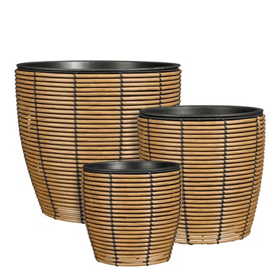 Lot de 3 cache pots extérieur DURBAN MICA DECORATIONS