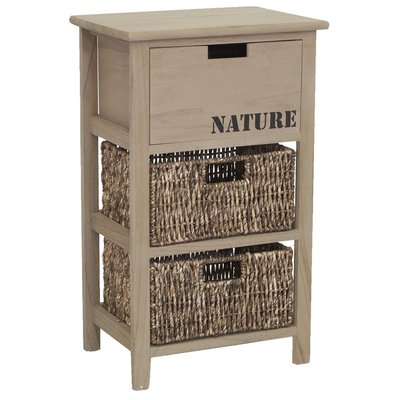 Commode en bois et maïs " Nature" 3 tiroirs AUBRY GASPARD