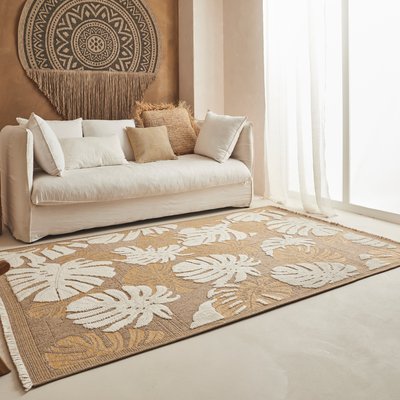 Tapis intérieur extérieur à motif feuille TULUM NAZAR RUGS
