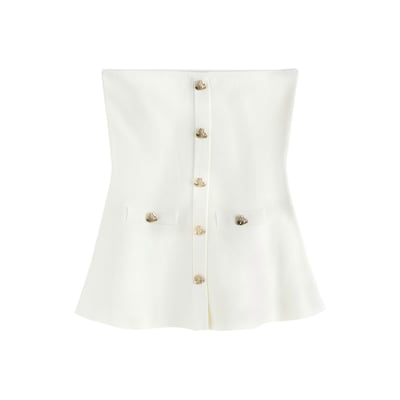 Top bandeau à basque en maille élégante NEXT
