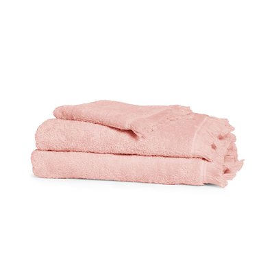 Serviette de toilette 100% Coton BIO, INSTANT NATURE BLANC CERISE
