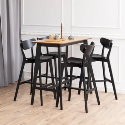 Table de bar et 4 tabourets de bar scandinaves en bois - LETA HELLIN, DEPUIS 1862