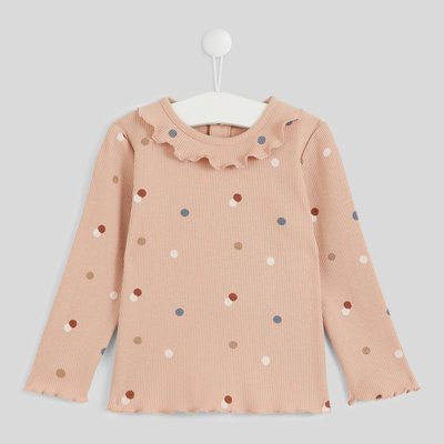 Sous-pull manches longues col roulé cote imprimé en coton BIO, certifié OEKO-TEX BOUT'CHOU