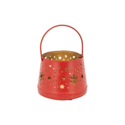 Photophore en métal laqué rouge Boule AUBRY GASPARD