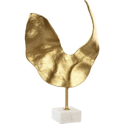 Sculpture abstraite dorée sur socle en marbre  moderne RECOLLECTION
