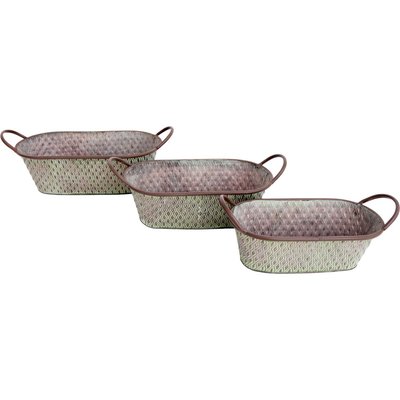 Jardinières en zinc effet vieilli (Lot de 3) JARDINDECO