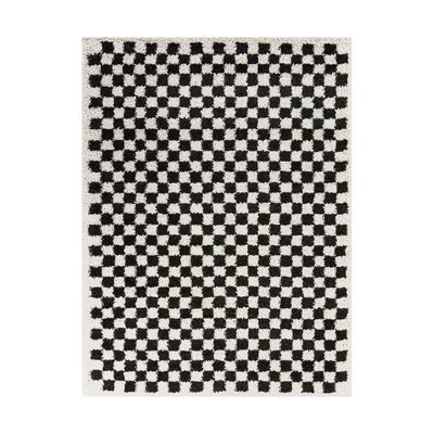 Tapis à damier poils longs doux et volumineux CHECKERS AFK LIVING