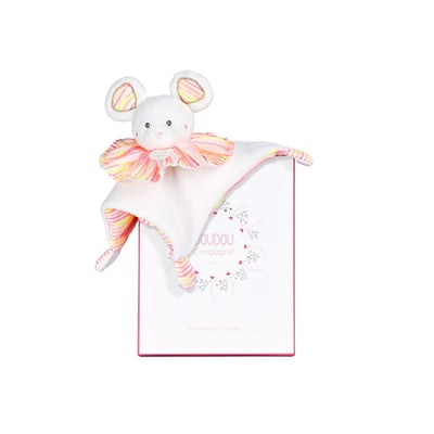 Doudou plat Les Chouchoux 20 cm Souris DOUDOU ET COMPAGNIE