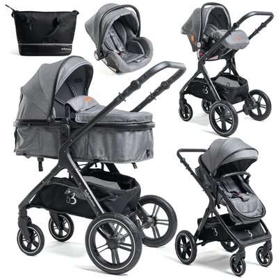 Poussette combinée trio 3 en 1 - siège auto I-size 40-87cm  – nacelle – dès la naissance – jusqu’à 22kg  - NYA BEBELISSIMO J'AIME