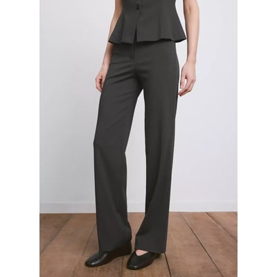Pantalon droit plissé à taille normale MANGO