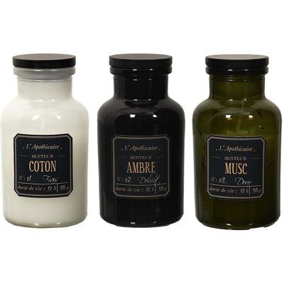 Bougie parfumée fiole Alchimiste (Lot de 3) 13 cm CMP