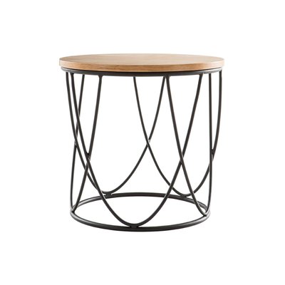 Table d'appoint ronde en bois et métal D42 cm LACE MILIBOO