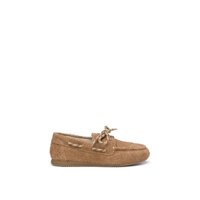 Chaussure bateau en cuir velours à poils longs MARC O'POLO