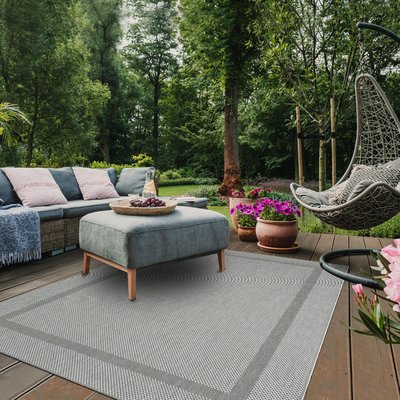 Tapis extérieur tissé kilim rectangle SQUAREXT UN AMOUR DE TAPIS