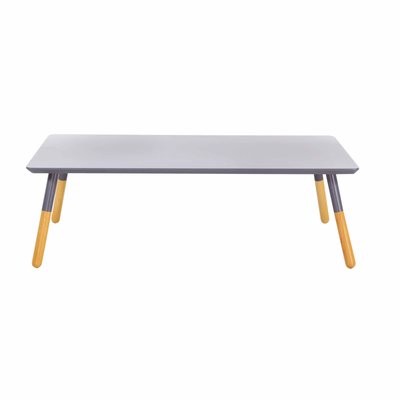 Table basse bois de hêtre et laqué gris rectangulaire 120cm Scandie ZAGO