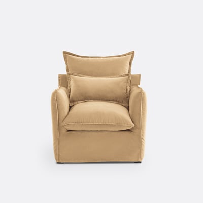 Fauteuil, déhoussable, en velours, ODNA LA REDOUTE INTERIEURS