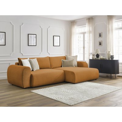 Canapé d'angle convertible 4 places en tissu lisse, LUCIEN BOBOCHIC
