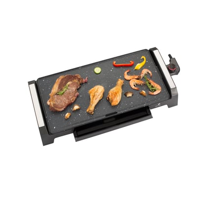 Plancha électrique 2200W – Thermostat réglable 80 à 250°C – Revêtement antiadhésif – 8 personnes SENYA