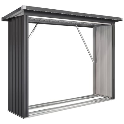 Abri pour le stockage du bois Acier galvanisé OUTSUNNY