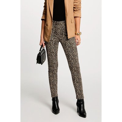 Pantalon slim taille basse imprimé animalier MORGAN