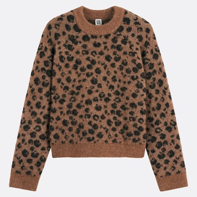 Leopard Print Jumper/Sweater in Wool and Alpaca LA REDOUTE COLLECTIONS