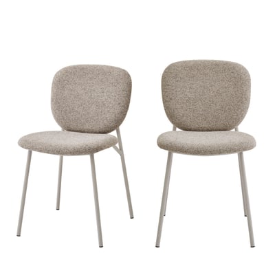 Lot de 2 chaises en tissu pieds beiges- DALBY DRAWER