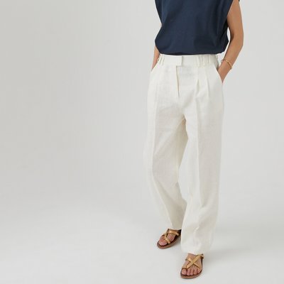 Linen Wide Leg Trousers, Length 30.5" LA REDOUTE COLLECTIONS