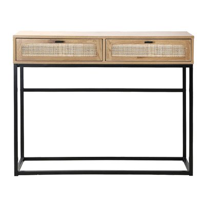 Console 2 Tiroirs avec Cannage Rotin L100cm - JAYA CALICOSY