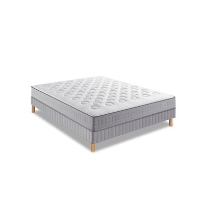 Ens INITIAL 160x200 matelas H23 ressort ensachés, ferme, 2 sommiers SIMMONS