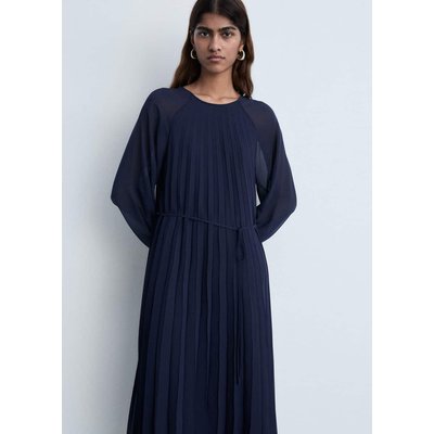 Robe plissée ceinture à nouer MANGO