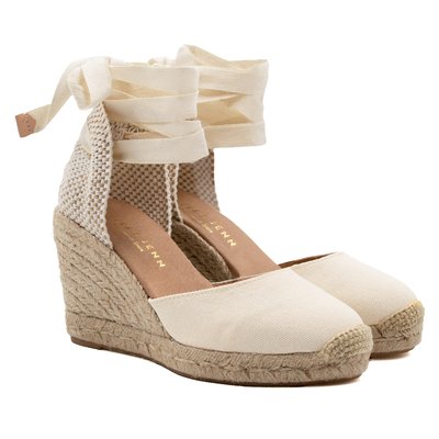 Espadrilles compensées lacées toile recyclée JULES & JENN