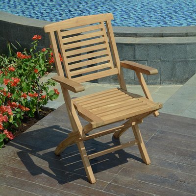 Fauteuils de jardin pliantes en teck massif (lot de 2) - BARBADE TECK ATTITUDE