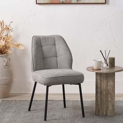 Elys Quilted Chenille & Metal Dining Chair SO'HOME