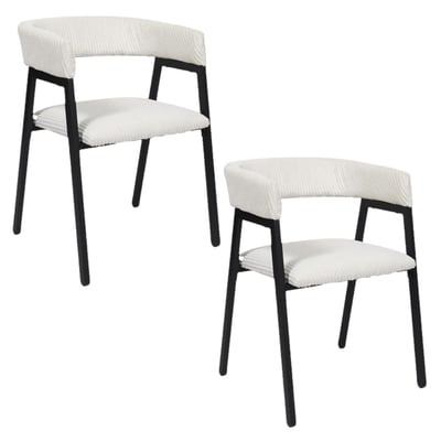 Lot de 2 fauteuils de salle à manger en velours côtelé SCOTT TOILINUX