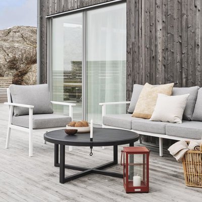Table basse de jardin en aluminium noir D 100 cm OSLO PIER IMPORT