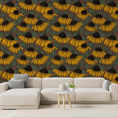 Papier peint jardin de tournesols HEXOA