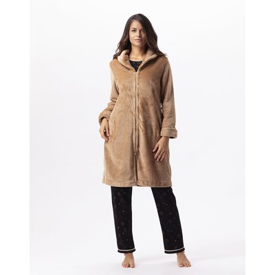 Robe de chambre zipée en peluche flanelle ESSENTIEL H56B LE CHAT