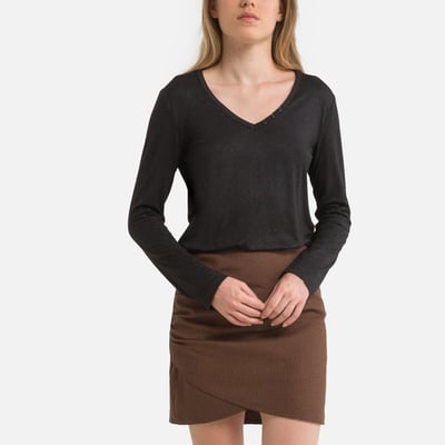 T-shirt encolure V, manches longues, logo au dos FREEMAN T. PORTER