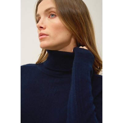 Pull Col Roulé Navy Orianne JUST CASHMERE