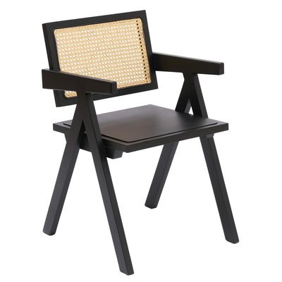 Fauteuil de table, bois et cannage, MADEIRA NORDLYS
