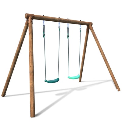 Portique en bois rond 2 balançoires ALIZEE SOULET