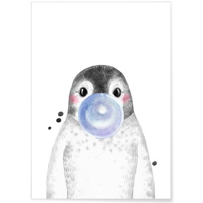 Affiche Bulle de Pingouin Bleue L'AFFICHERIE