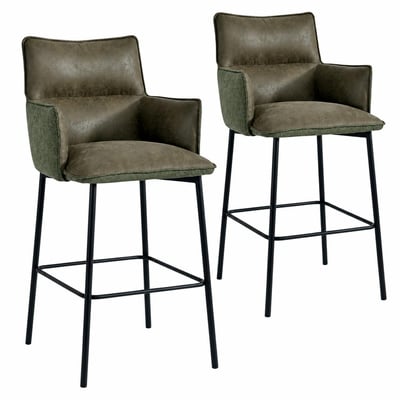 Tabouret de bar avec accoudoirs et dossier (lot de 2) KERALA PIER IMPORT