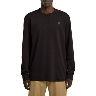 T-shirt G-Star coton avec manches longues et col rond noir G-Star RAW