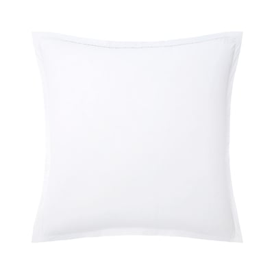 Taie d'oreiller en percale de coton blanc, ALCOVE DESFORGES