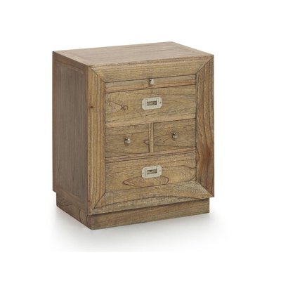 Table de chevet 4 tiroirs bronze - KERLINE DECORATION D’AUTREFOIS