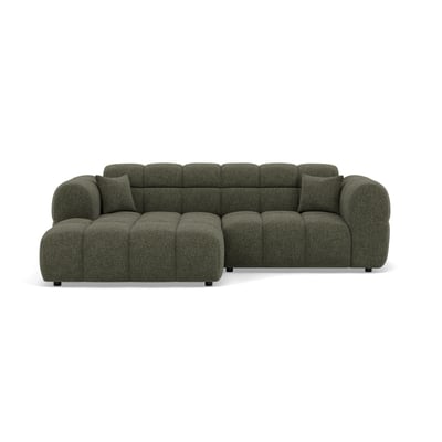Canapé d'angle gauche en tissu texturé, MINI RAY BEST MOBILIER