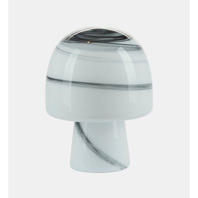 Lampe De Table Avec Marbrure - Funghi - Noir Et Blanc BAHNE