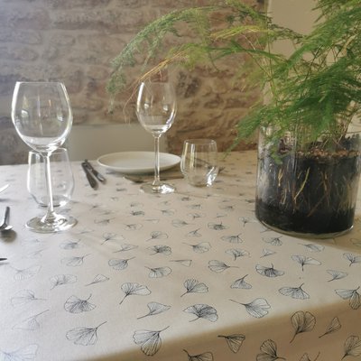 Nappe enduite ronde ou ovale Ginkgo FLEUR DE SOLEIL